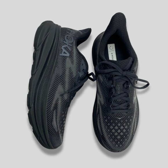 Hoka Other - HOKA M Clifton 9 Running Sneaker Black Cushioned Size US 9